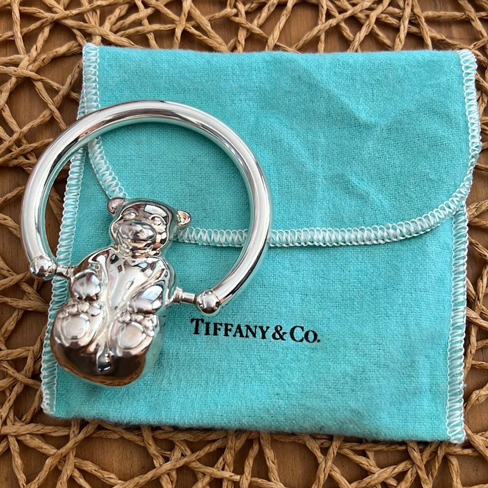 Tiffany & Co Vintage Sterling Silver Teddy Bear Rattle